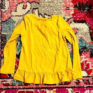 Yellow Polka Dot Long Sleeve with Ruffles